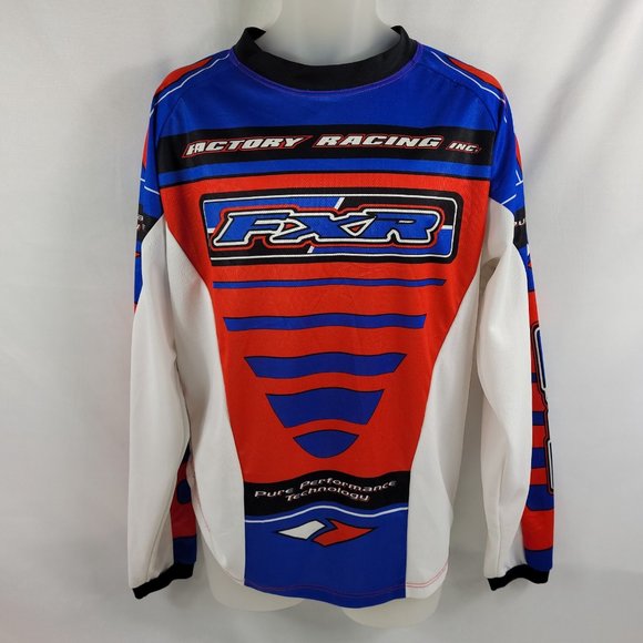 FXR Long Sleeve Shirt Snowmobile Skidoo Racing Jersey size Men's Large - Picture 1 of 3